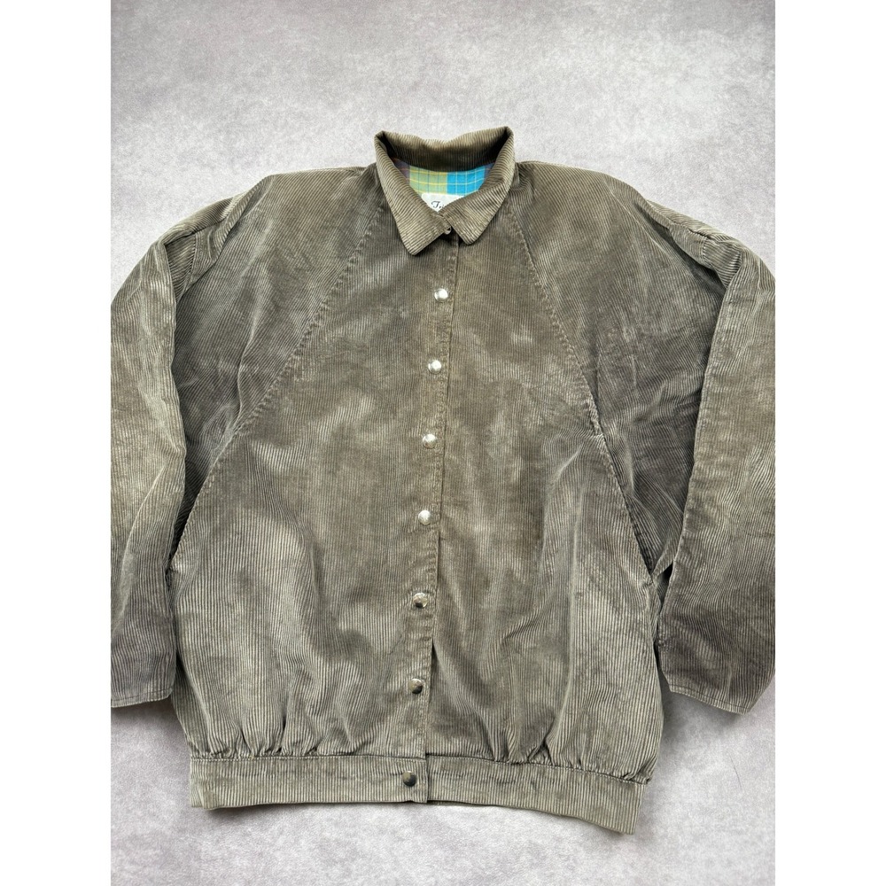 VTG Trinity Corduroy Bomber Jacket Men S Taupe Brown Snap Front Made in USA